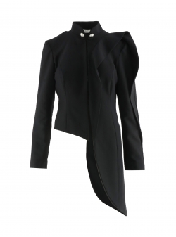 Black Jacket With Asymmetric Cut Florentina Giol