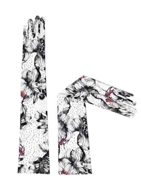 Gloves with black and white print Ioana Ciolacu