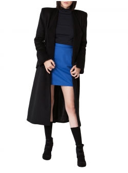 Black coat with silk cord at the waist Ramelle