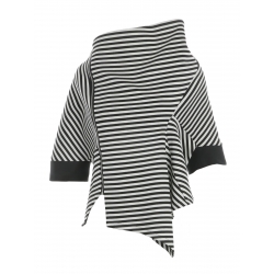 Striped jacket and asymmetrical collar Larisa Dragna