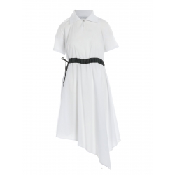White poplin dress with short sleeve Larisa Dragna