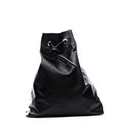 Rucsac negru din piele naturala Sac Bags
