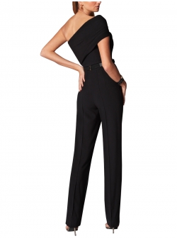 Black Jumpsuit with One shoulder Ramo Roso