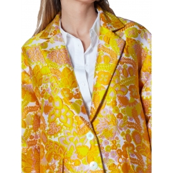 Oversized Floral Jacquard Jacket Ramo Roso