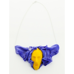 Candy Yellow-Blue Portrait Necklace Maria Filipescu