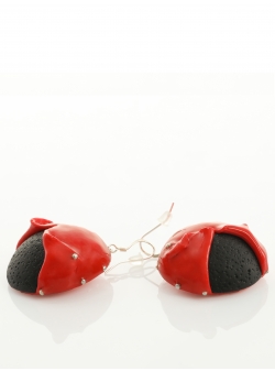 Red Black Candy Earrings Maria Filipescu