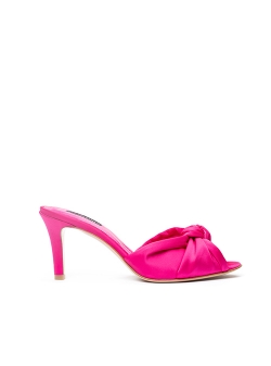 Fuchsia Satin Clogs Shoes Ava Ginissima