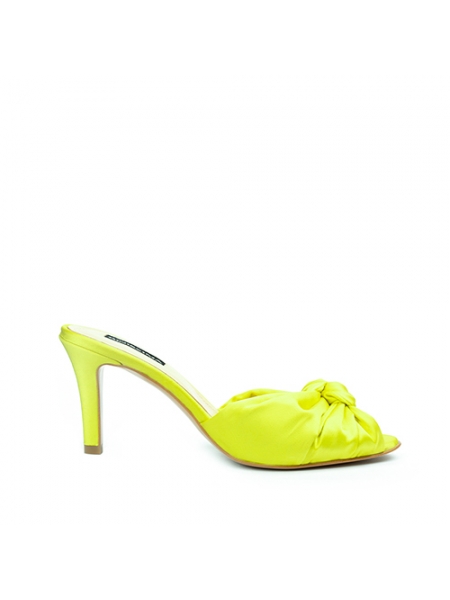 Yellow Satin Clogs Shoes Ginissima
