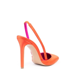 Pantofi din satin orange cu interior roz Ginissima