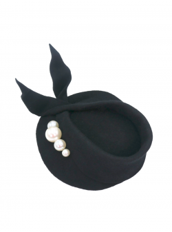 Palarie neagra cu perle Hirundo DeCorina Hats