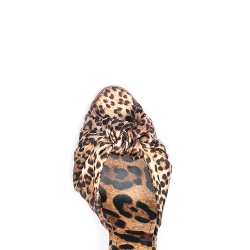 Sandale cu toc animal print Ginissima