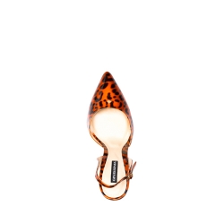 Orange Animal Print Patent Leather Shoes Ginissima