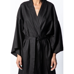 Black linen kimono Isso