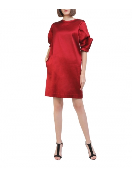 Red mini viscose dress Oana Manolescu