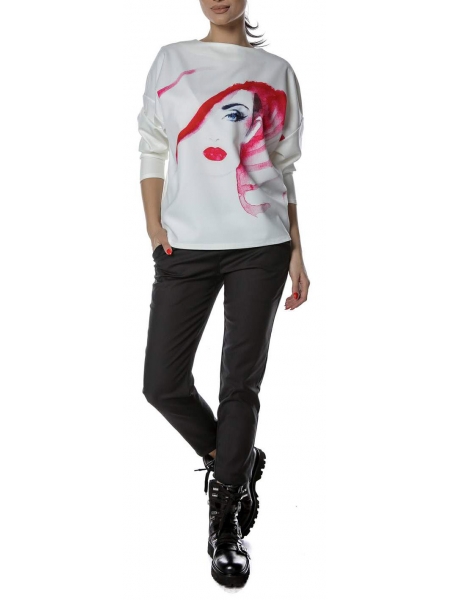 White blouse with color print Entino