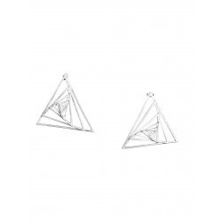 Threegonomy triangle silver earrings JADA
