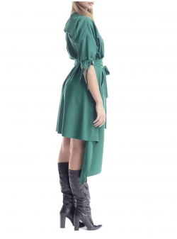 Green asymmetric dress Larisa Dragna