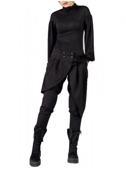 Black Trousers with Ruffles Florentina Giol