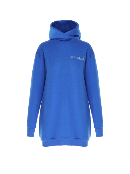 Blue long sweatshirt with hood ISSO