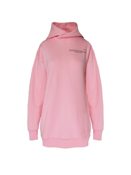 Pink long sweatshirt with hood ISSO