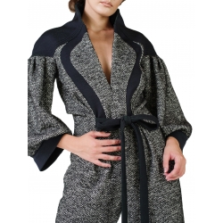 Grey wool jumpsuit with contrasting panels Florentina Giol