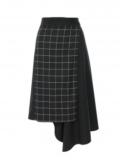 Checked asymmetric skirt Larisa Dragna