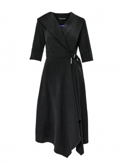 Black viscose dress with buckle Larisa Dragna