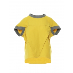 Yellow viscose top with contrasting details Larisa Dragna