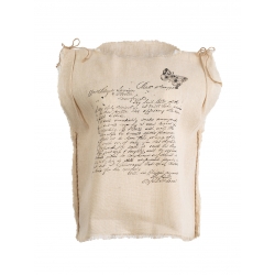 Beige sleeveless top with print Nicoleta Obis