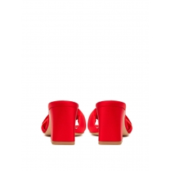 Red satin sandals Ginissima