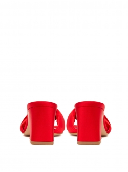 Red satin sandals Ginissima