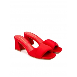 Red satin sandals Ginissima