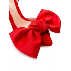 Red stiletto shoes with bow Ginissima