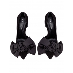 Black stiletto shoes with bow Ginissima