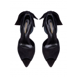 Black stiletto shoes with back bow Ginissima
