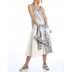 Silver dress with adjustable straps Silvia Serban