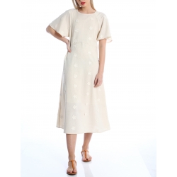 Beige dress with embroidery Silvia Serban