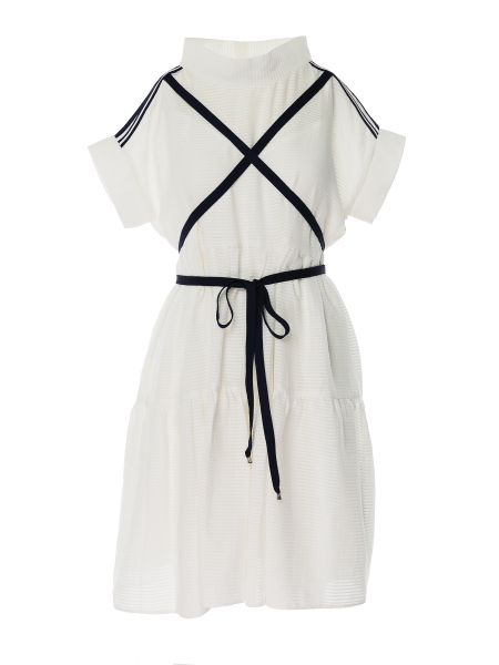 White loose dress with strings Larisa Dragna