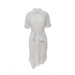 White pleated dress Larisa Dragna
