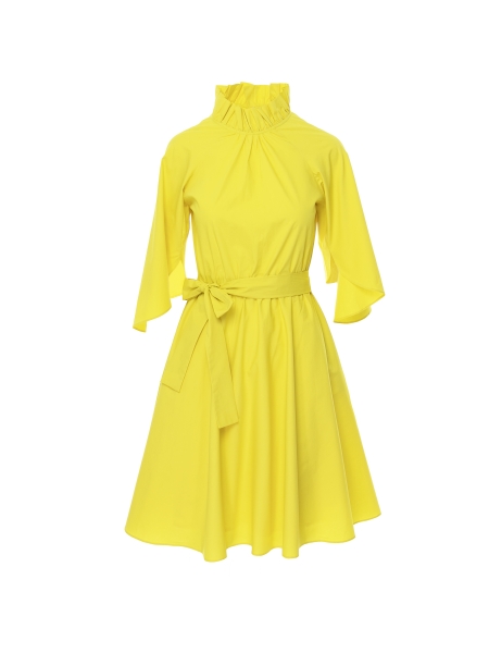 Yellow midi cotton dress Larisa Dragna
