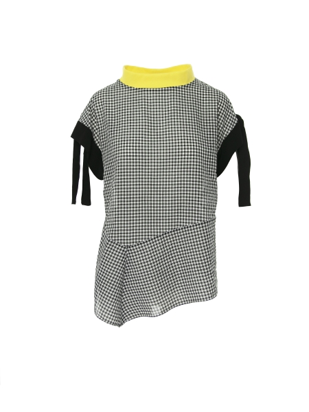 Gingham top with contrasting collar Larisa Dragna