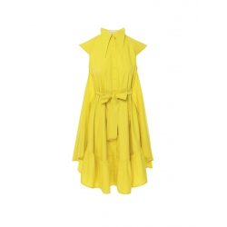 Yellow midi dress with oversized collar Larisa Dragna