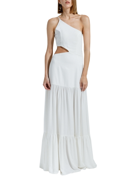 White maxi dress with cut Ramelle