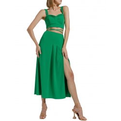 Green crop top with strings Ramelle