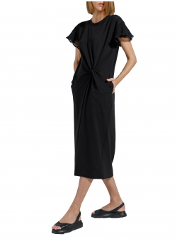 Black midi cotton dress with pockets Ramelle