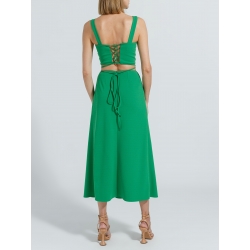 Green midi skirt with cut Ramelle