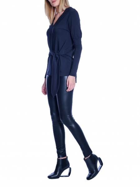 Colanti negri din piele ecologica Double You