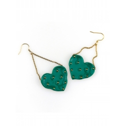 Earrings Green Gold Dots Filipescu