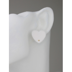 Earrings White Golden Leaf Filipescu