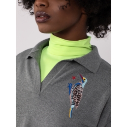 Grey embroidered sweater Smaranda Almasan
